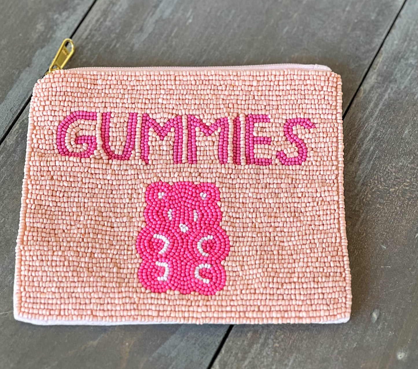 Gummies Beaded Coin Purse, Seed Bead Bag, Makeup Bag.