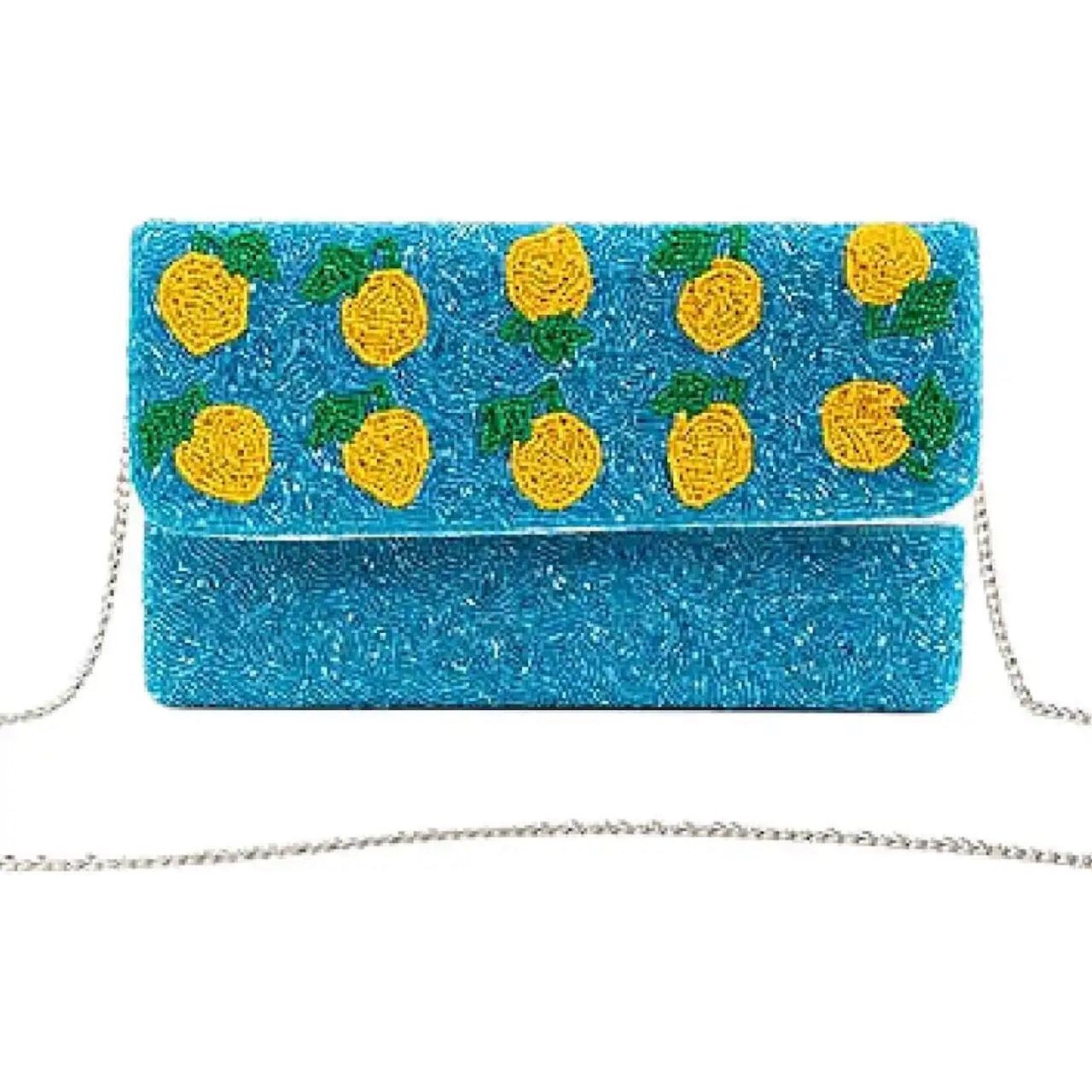 Lemon Turquoise Seed Beaded Clutch Bag - OBX Prep