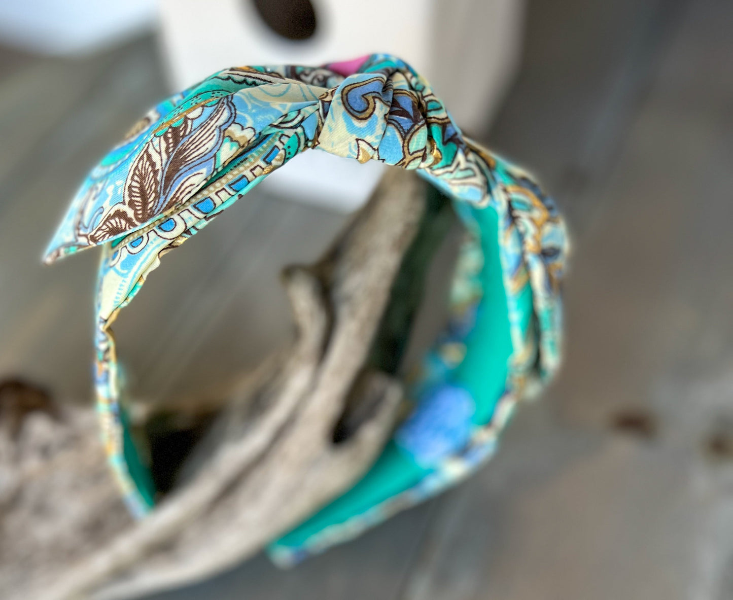 Casey Padded Bow Top Printed Headband.