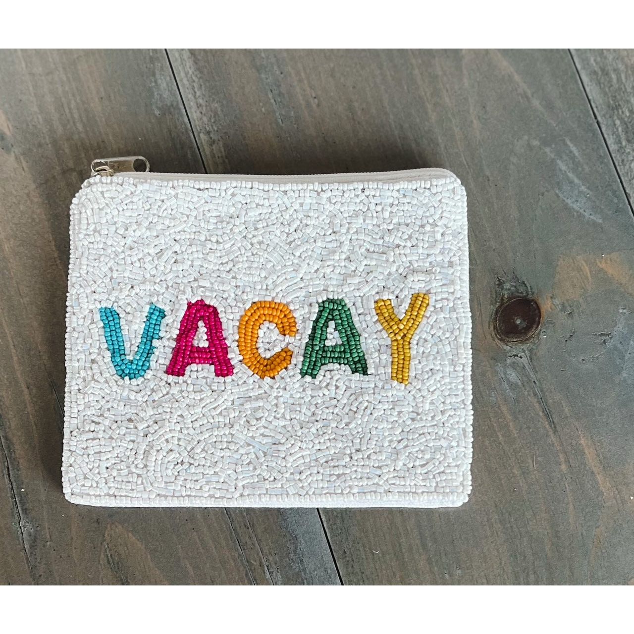 Bright Vacay Seed Beaded Coin Purse - OBX Prep