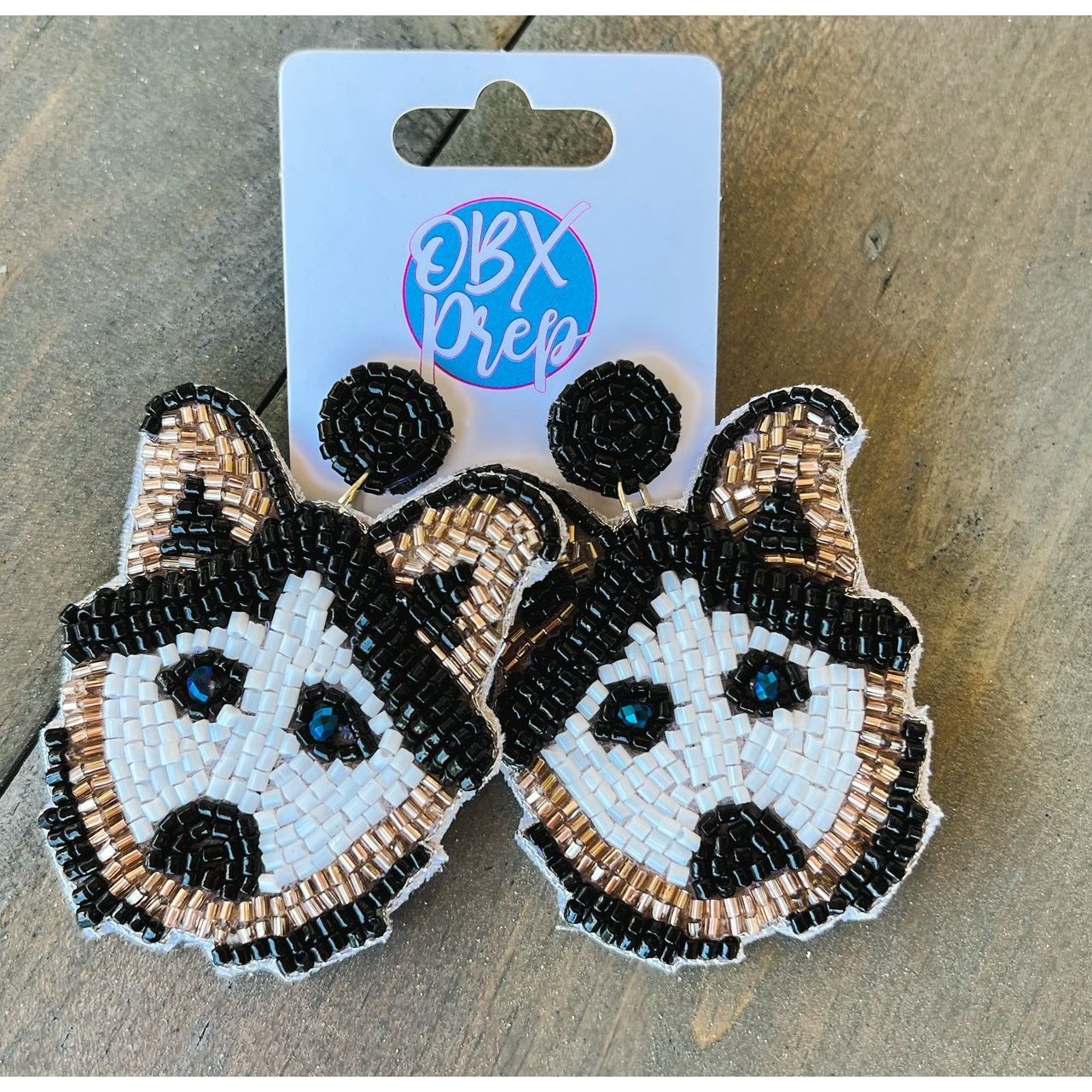 Husky Dog Mom Seed Beaded Drop Earrings - OBX Prep