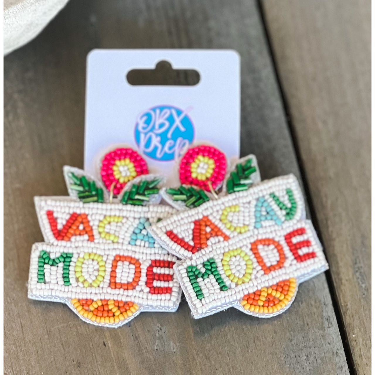 Vacay Mode Pineapple Seed Beaded Earrings - OBX Prep