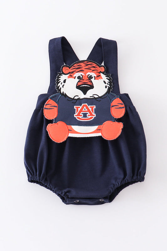 Navy Auburn applique boy bubble