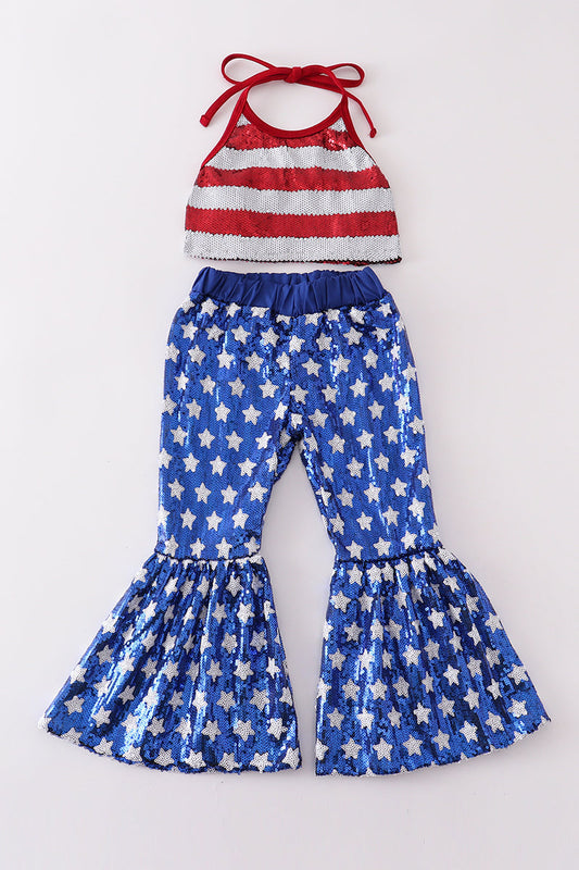 Patriotic sequin girl set