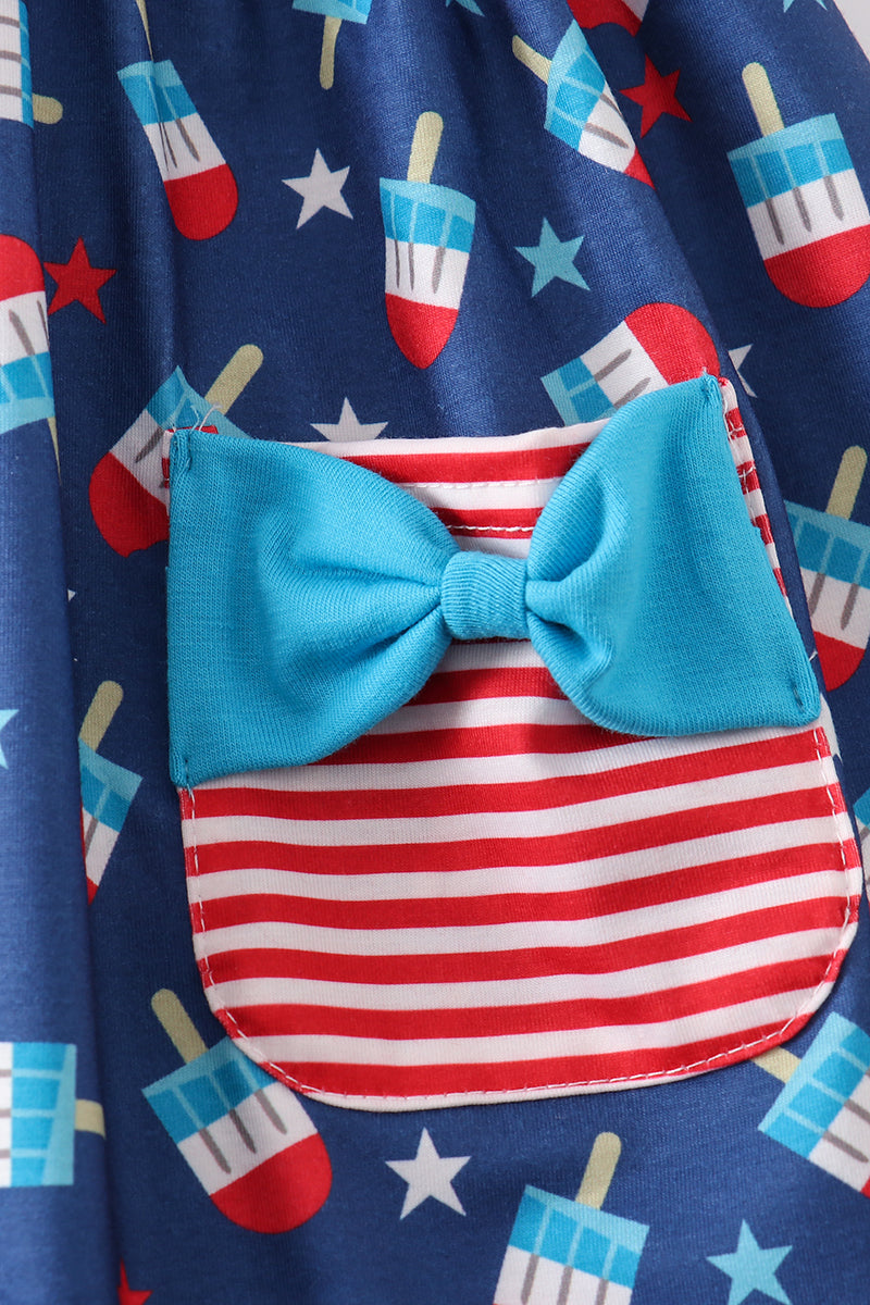 Patriotic popsicle embroidery strap dress