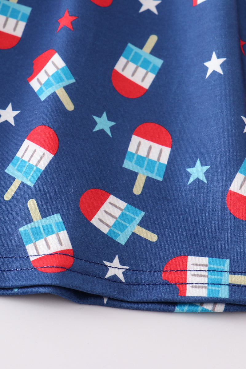 Patriotic popsicle embroidery strap dress