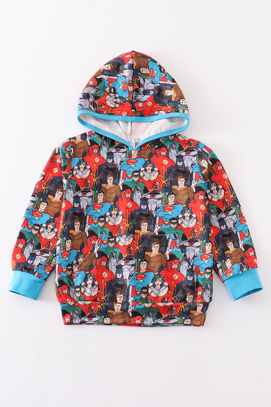 Blue character boy hoodie