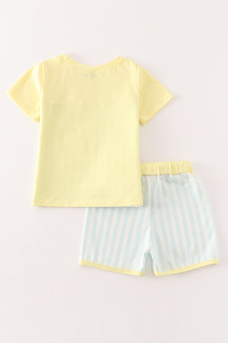Blue stripe boy set