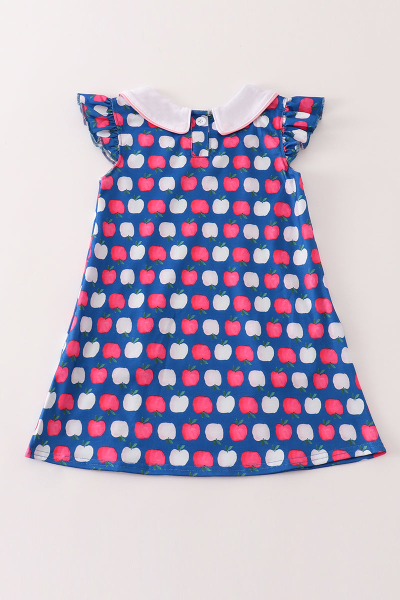 Apple print pocket dress