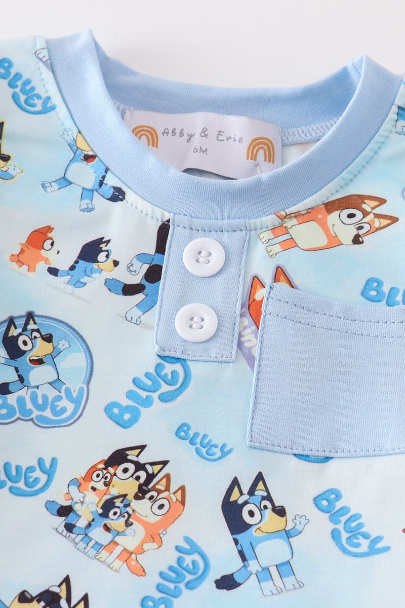 Blue character baby boy set