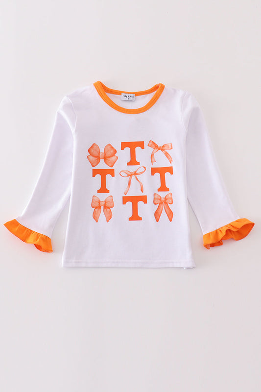 Orange tennessee football girl top