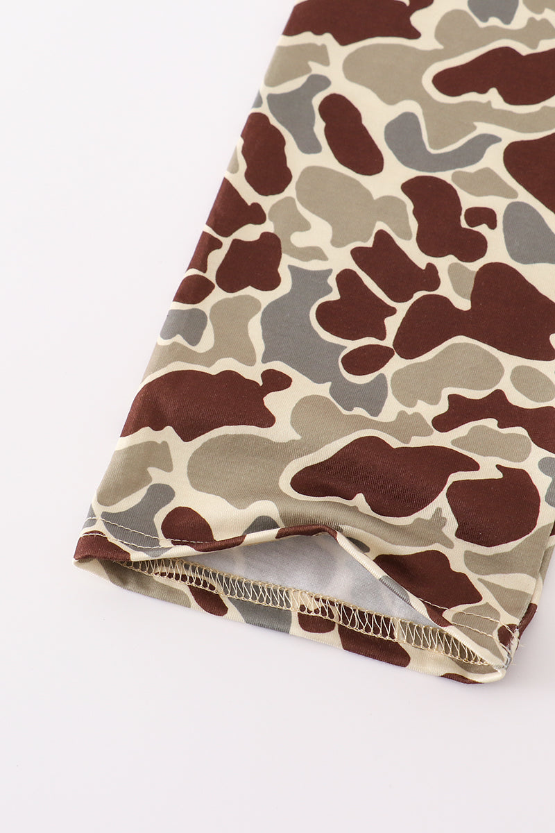 Camouflage print boy pants set