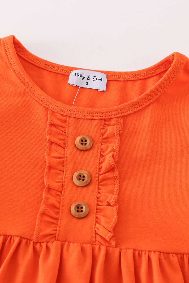 Orange ruffle girl dress