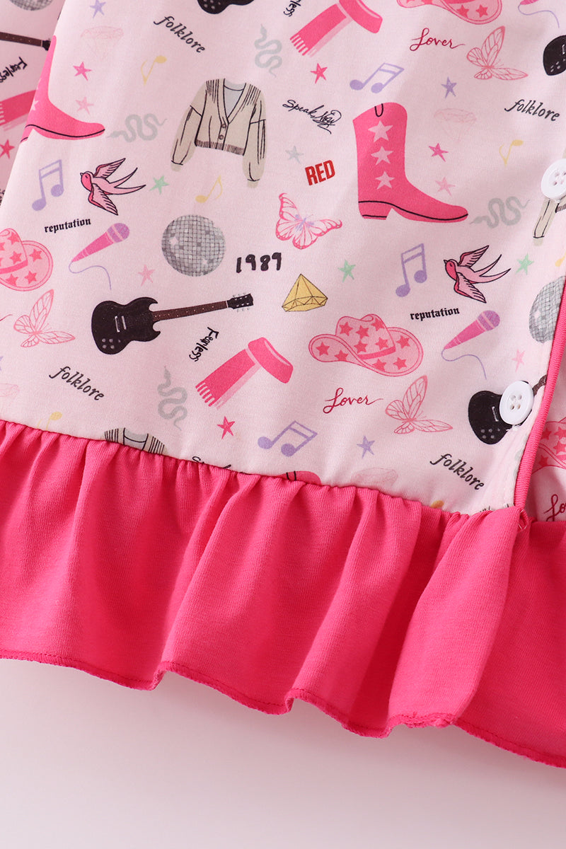 Magenta music fan mom&me pajamas set