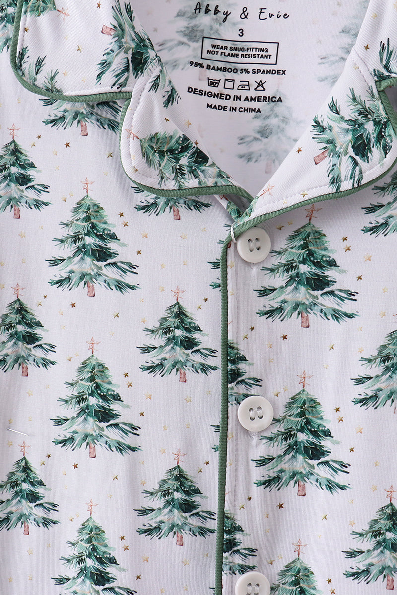 Green christmas tree bamboo mom&me pajama set