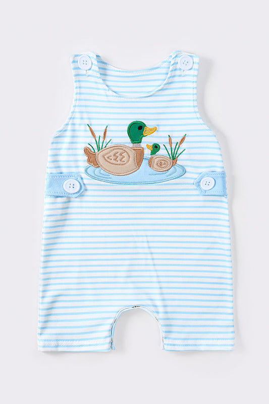 Blue stripe duck applique boy jonjon