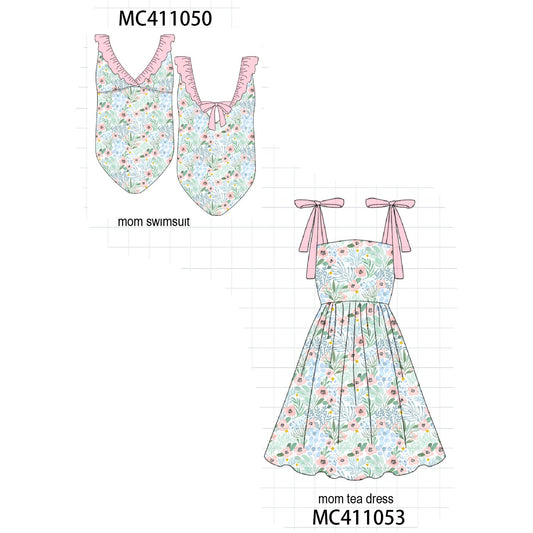 PO44 Mint&pink floral print women collection 2 - Ships July