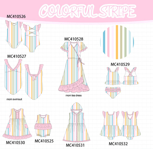 PO42 Multicolored stripe ruffle collection - Ships June