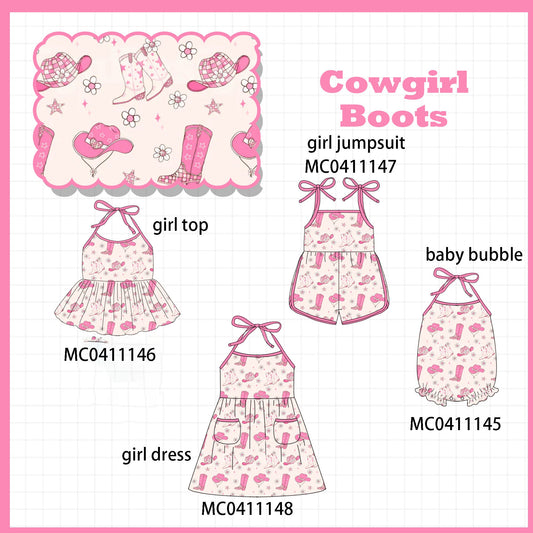 PO44 Pink cowgirl boots print collection - Ships July