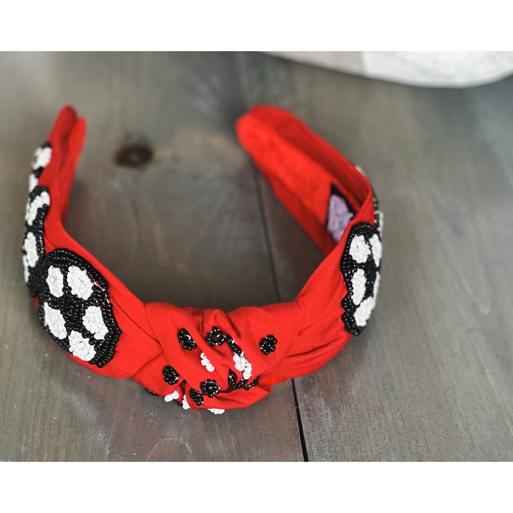 Soccer Seed Beaded Team Spirit Top Knot Headband - OBX Prep