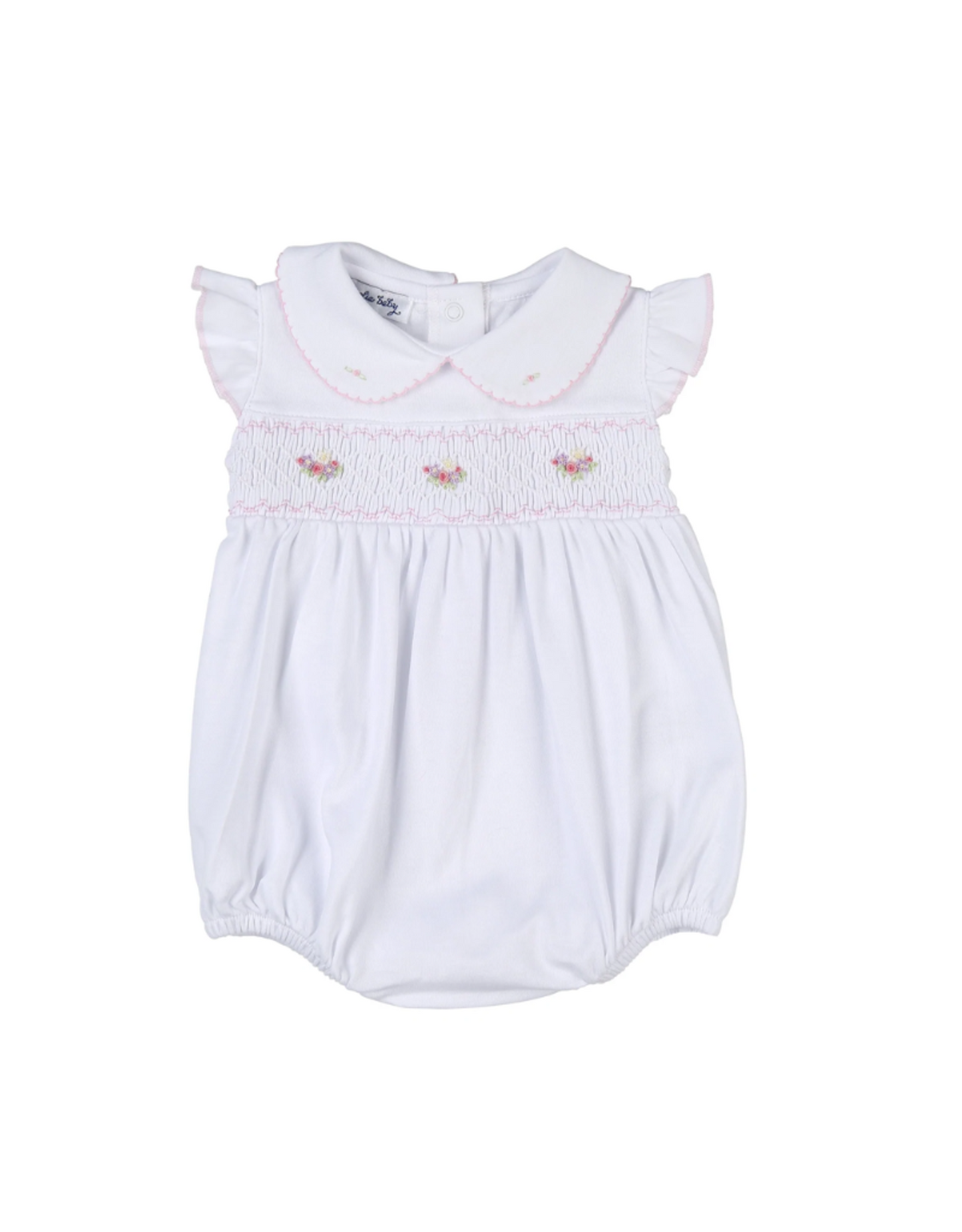 Lindsay and Luke Hand Smocked Flutters Pima Cotton Bubble