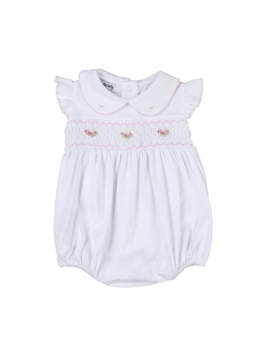 Lindsay and Luke Hand Smocked Flutters Pima Cotton Bubble