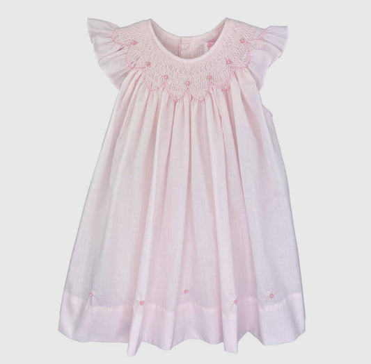 Pretty in Pink Bishop Hand Smocked Rose Dress