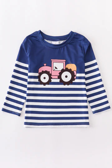 Blue Stripe Tractor Shirt