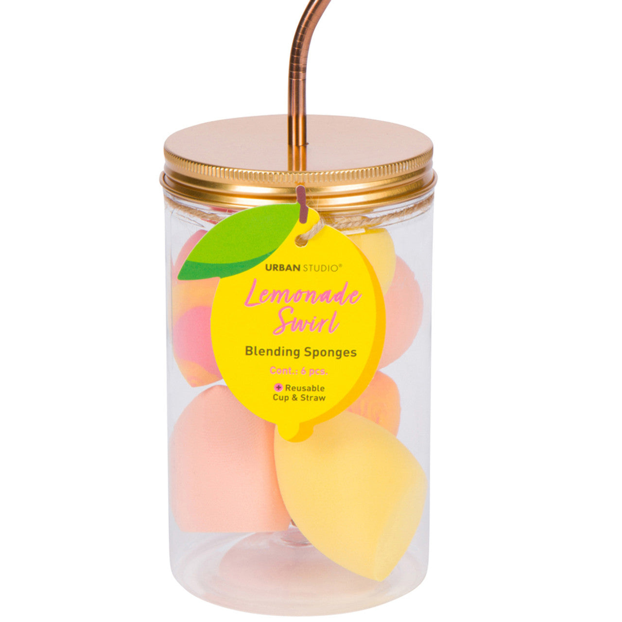 Lemonade Swirl Makeup Blending Sponge Gift Sets with Reusable Cup - OBX Prep